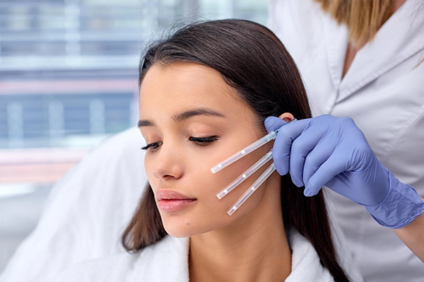 Preenchimento facial com ácido hialurônico